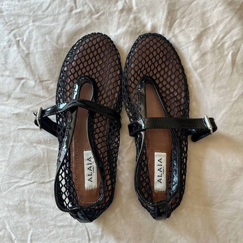 COPY - ALAIA Mesh Mary Jane Ballerina Flats